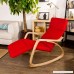 Haotian Comfortable Relax Rocking Chair with Foot Rest Design Lounge Chair Recliners Poly-cotton Fabric Cushion FST16-R Red Color - B014ZG9FEQ