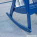 Outdoor Ocean Wave Adirondack Wood Rocking Chair 34.25W x 29.13D x 43.11H in. - Cobalt - B06VT8T9GC