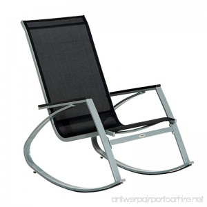Outsunny Padded Steel Sling Porch Rocker Patio Chair - B073SBB38W