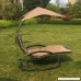SMONTER Patio Rocking Wave Lounger Chair Outdoor Portable Recliner Pool Chaise with Sun Shade Tan - B06XDP7VCV