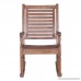 WE Furniture Solid Acacia Wood Rocking Patio Chair - Dark Brown - B06XHLW4CH