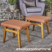 Analise Foot Stool Ottoman | Mid Century Modern Danish Design | Upholstered in Orange Fabric (Set of 2) - B075HVJVMM