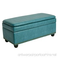 BrylaneHome Extra Wide Ottoman With Studs (Blue Haze 0) - B0772CM476