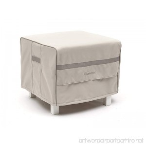 CoverMates – Square Ottoman Cover – 26W x 26D x 25H – Prestige Collection – 7 YR Warranty – Year Around Protection- Stone - B07B4PL2C3