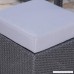 Great Deal Furniture Malibu Outdoor 16 Inch Grey Wicker Ottoman Seat with Silver Water Resistant Cushion (Set of 2) - B078814LH3