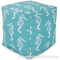 Majestic Home Goods Teal Sea Horse Indoor/Outdoor Bean Bag Ottoman Pouf Cube 17" L x 17" W x 17" H - B00NC2NFMS