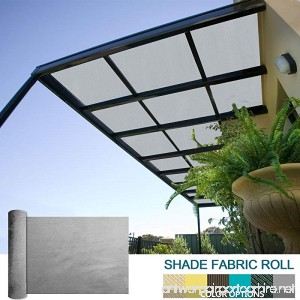 Coarbor 8Ft x 35Ft Shade Cloth Pergola Patio Cover Provide Shade Fabric Roll Mesh Screen Heavy Duty Provide Privacy Permeable UV Resistant Make to Order- Light Grey - B079PNCPGF