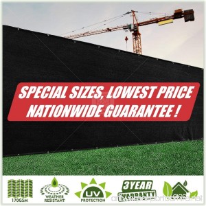 ColourTree 4' x 3' Black Fence Privacy Screen Windscreen Cover Fabric Shade Tarp Netting Mesh Cloth - Commercial Grade 170 GSM - Heavy Duty - 3 Years Warranty - CUSTOM SIZE AVAILABLE - B07DHZL21F