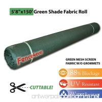 Fence4ever 5'8" x 150ft Green Sunscreen Shade Fabric Roll 90% Uv Block - B017C8Z70K