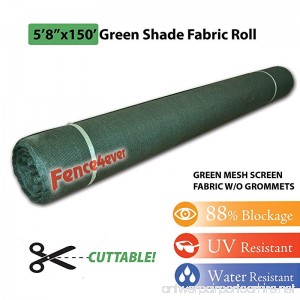 Fence4ever 5'8 x 150ft Green Sunscreen Shade Fabric Roll 90% Uv Block - B017C8Z70K