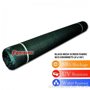 Fence4ever 6' x 150' Black Sunscreen Shade Fabric Roll 90% Uv Block - B0719M8ZZT