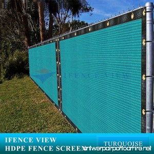 Ifenceview 6'x3' to 6'x50' Turquoise (Green) Shade Cloth/Fence Privacy Screen Fabric Mesh Net for Construction Site Yard Driveway Garden Railing Canopy Awning UV Protection (6' x 10') - B078TVKLVB