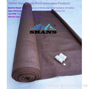 SHANS New Design Brown 90% UV Shade Fabric For Patio 6Ft by 15Ft with Plastic Grommets Clips Free - B01H1JIT64