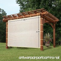 Shatex Porch Privacy Screen 3 Sides design with Ready-tie up Ribbons 12x6.5ft Tan - B01JY81ZAC