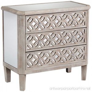 55 Downing Street Charly Natural Whitewash 3-Drawer Lattice Accent Chest - B071WG1QSK