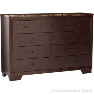 Coaster Home Furnishings Conner Transitional Faux Marble Top 9 Drawer Dresser - Cappuccino - B0064CT4VE