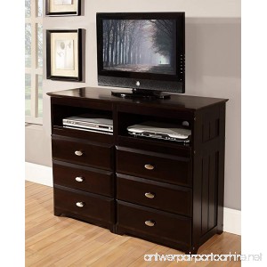 Discovery World Furniture 6 Drawer Entertainment Dresser Espresso - B00T7NPDO4