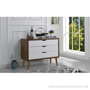 Mid-Century Modern Dresser Chest of Drawers Entryway Chest with 3 Drawers (Brown/White) - B076P15X2W