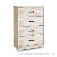 Modern 4 Drawer Wood Chest in White OAK  Works as Dresser & Cabinet for Home & Office - B072WRK5S3