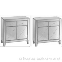 Set of 2 Mirrored Hollywood Glam Dresser Bedroom Chest Storage Drawers Nightstand - B00QUTRPY4