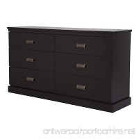 South Shore Gloria 6-Drawer Double Dresser  Chocolate with Brass Finish Handles - B00PVQ44KA