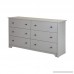 South Shore Vito 6-Drawer Double Dresser Soft Gray - B00WO528PE