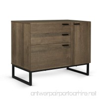 Storage Cabinet with 3 Drawers and 1 Door Dresser in Gray Oak Work for Home Office with Steel Legs - B07BCCSX2D