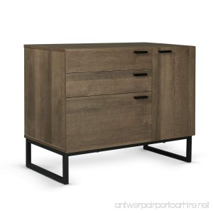 Storage Cabinet with 3 Drawers and 1 Door Dresser in Gray Oak Work for Home Office with Steel Legs - B07BCCSX2D