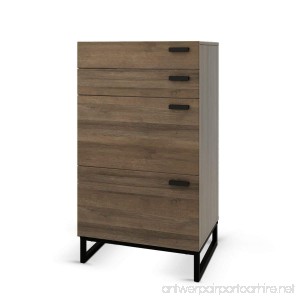 Storage Cabinet with 4 Drawers in Gray Oak Work for Home Office with Steel Legs - B076Q8Y4MZ