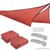 2x 16.5' Triangle Sun Shade Sail Patio Deck Beach Garden Yard Outdoor Canopy Cover UV Blocking (Dark Red) - B00LO1D1BY