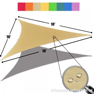 Alion Home 10' x 10'x 10' Triangle Waterproof Woven Sun Shade Sail in Vibrant Colors (Desert Sand) - B01MY58T9E