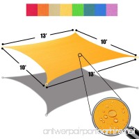 Alion Home 10' x 13' Waterproof Woven Sun Shade Sail in Vibrant Colors (Mango Yellow) - B01LWABJ7Q