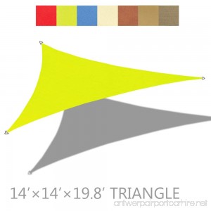 Alion Home 14' x 14' x 19.8' Right Triangle PU Waterproof Woven Sun Shade Sail (1 Pear Green) - B07997W92H