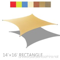 Alion Home 14' x 16' Rectangle PU Waterproof Woven Sun Shade Sail (1  Sand) - B07981BMZB