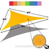 Alion Home 16'5'' x 16'5''x 16'5'' Triangle Waterproof Woven Sun Shade Sail in Vibrant Colors (Mango Yellow) - B01LYSF2XM