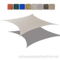 Alion Home HDPE UV Block Sun Shade Sail Permeable Canopy - Square and Rectangle - Custom 185GSM (8' x 12'  Smoke Grey) - B07D2KWSL6