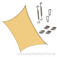 Cool Area Rectangle 9'10'' X 13' Sun Shade Sail with Stainless Steel Hardware Kit  UV Block Fabric Patio Shade Sail in Color Sand - B00HX86MM2