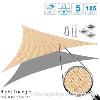 Cool Area Right Triangle 16'5'' X 16'5'' X 22'11'' Sun Shade Sail with Stainless Steel Hardware Kit  UV Block Fabric Patio Patio Shade Sail in Color Sand - B00J2KAXWE