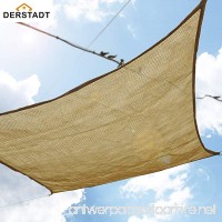 Derstadt 16' x 16' Square 98%+ UV Block Sun Shade Sail Outdoor Patio Canopy Backyard Shelter (5 Years Warranty 185GSM HDPE 32.8’PE Rope) (Sand) - B072MKRQGB
