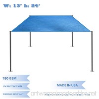 E&K Sunrise 13' x 24' Blue Rectangle Sun Shade Sail Outdoor Shade Cloth UV Block Fabric Straight Edge-Customized Sizes Available - B074T1Q3TP