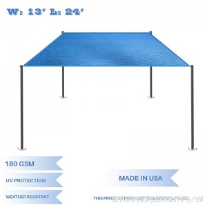 E&K Sunrise 13' x 24' Blue Rectangle Sun Shade Sail Outdoor Shade Cloth UV Block Fabric Straight Edge-Customized Sizes Available - B074T1Q3TP
