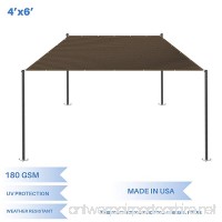 E&K Sunrise 4' x 6' Sun Shade Sail-Brown Straight Edge Rectangle UV Block Durable Awning Perfect for Canopy Outdoor Garden Backyard-180GSM-Customized Sizes Available - B0789RTQQF