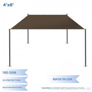 E&K Sunrise 4' x 6' Sun Shade Sail-Brown Straight Edge Rectangle UV Block Durable Awning Perfect for Canopy Outdoor Garden Backyard-180GSM-Customized Sizes Available - B0789RTQQF