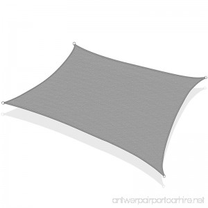 KHOMO GEAR Rectangular Sun Shade Sail 12 x 16 Ft UV Block Fabric - Grey - B075X38M96