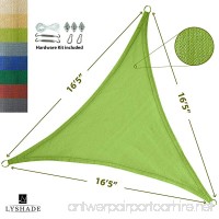 LyShade 16'5 x 16'5 x 16'5 Triangle Sun Shade Sail Canopy with Stainless Steel Hardware Kit (Lime Green) - UV Block for Patio and Outdoor - B01MRKJEI2