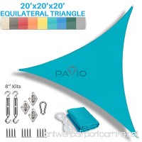 Patio Paradise 20' x 20' x 20' Sun Shade Sail with 8 inch Hardware Kit  Turquoise Green Equilateral Triangle Canopy Durable Shade Fabric Outdoor UV Shelter - 3 Year Warranty - Custom - B06XG26ZZ2