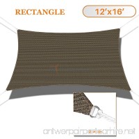 Sunshades Depot 12' x 16' Sun Shade Sail Rectangle Permeable Canopy Brown Coffee Custom Size Available Commercial Standard - B01KWE61PG
