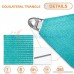Sunshades Depot A Ring Design Steel Cable Wire Reinforcement 20' x 20' x 20' Equilateral Triangle Sun Shade Sails Turquoise Heavy Duty Permeable 260 GSM - B0741KPF5Q