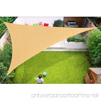 Triangle Sun Shade Sail  Heavy Duty UV Block Canopy Shelter Perfect for Outdoor Patio Garden 16' x 16'x 16' Sand Color 5 Years Warranty - B07DW26KNW
