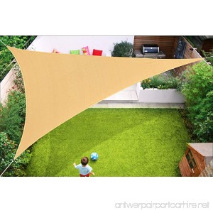 Triangle Sun Shade Sail Heavy Duty UV Block Canopy Shelter Perfect for Outdoor Patio Garden 16' x 16'x 16' Sand Color 5 Years Warranty - B07DW26KNW